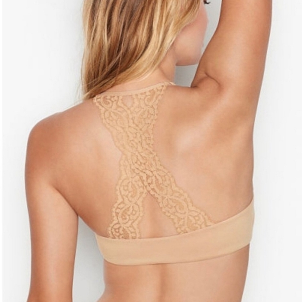 NEW Body by Victoria Lace Trim Front Fastening Full Cup Push Up Bra in Nude